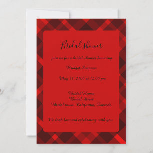 Invitation rouge noir écossais celtique tartan mariage motif