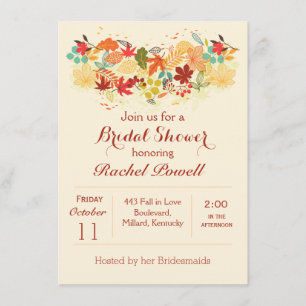 Invitation Rouge, or et Fête de la mariée automnale brune de