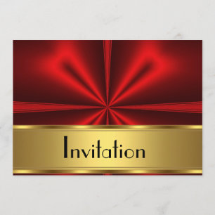 Invitation rouge or pour toutes fêtes