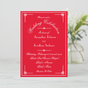 Invitation Rouge romantique tout en un RSVP E-mail Site Web M