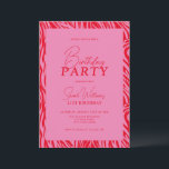 Invitation Rouge rose minimal moderne 21e anniversaire<br><div class="desc">Moderne minimal rose rouge 21ème anniversaire Invitation</div>