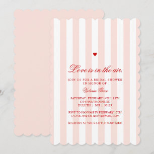 Invitation Rouge Rose Rayure Amour dans l'Air Fête de Mariage