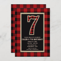 Rouge rustique Buffle Noir Plaid 7e fête d'anniver