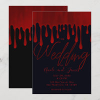 Rouge Satin Gouttes de sang Halloween Mariage I