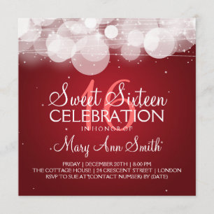 Invitation Rouge Sweet sixteen-Fête