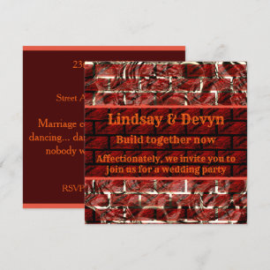 Invitation Rouge taché ou rayures sur la grille ou l'effet de