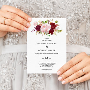 Invitation Rouge Tropical et Mariage romantique