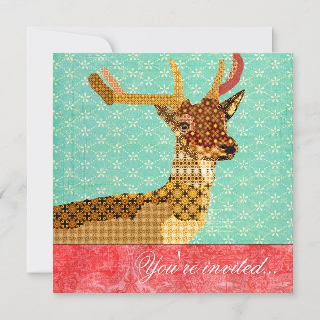 Invitation Rouge turquoise de Royal Reindee (Devant)