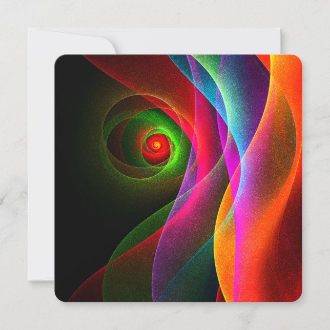 Invitation Rouge Vert Orange Moderne Motif d'Art Abstrait #22 (Devant)