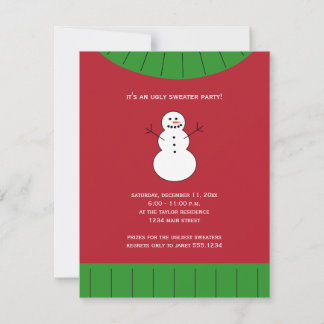 Invitation Rouge Vert Vilain Noël Sweat Fête