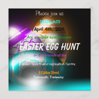Invitation rougeoyante de chasse à oeuf de pâques