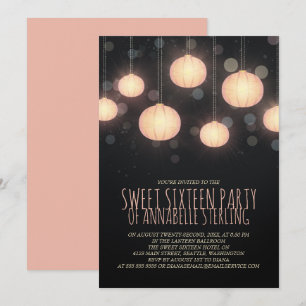 Invitation rougeoyante de partie de sweet sixteen