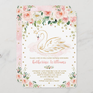 Invitation Rougissent assez le baby shower floral de