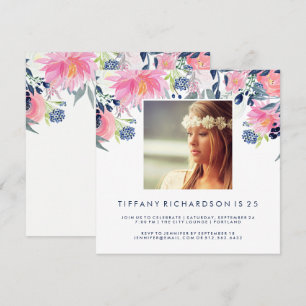 Invitation Rougissent et la photo florale de fête