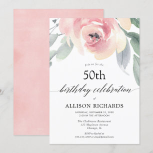 Invitation Rougissent la fête d'anniversaire adulte de femmes