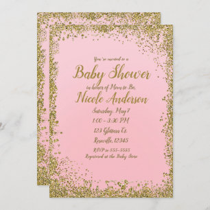 Invitation Rougissent le baby shower moderne fascinant de