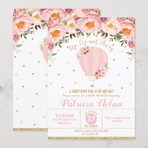 Invitation Rougissent le bébé chaud floral de baby shower de