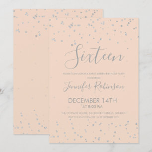 Invitation Rougissent le bonbon 16 points d'aluminium argenté