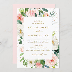 Invitation Rougissent l'invitation floral de mariage