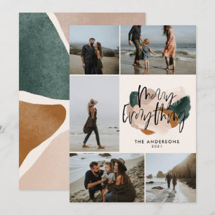 Invitation Rouille abstraite moderne 5 photo vacances de Noël