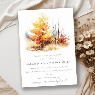 Invitation Rouille Chute Jaune Paysage Couples Plaid Douche