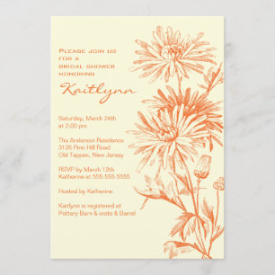 Invitation Rouille de chute et Fête de la mariée florale