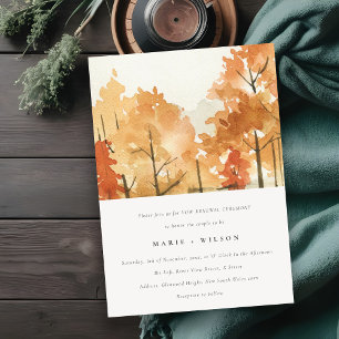 Invitation Rouille Orange Jaune Automne Automne Arbres Vow Re