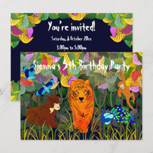 Invitation Roulon indien de la Jungle asiatique Tiger Soleil