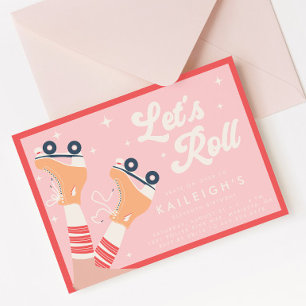 Invitation Roulons à l'an 2000 Les filles de patinage à roule