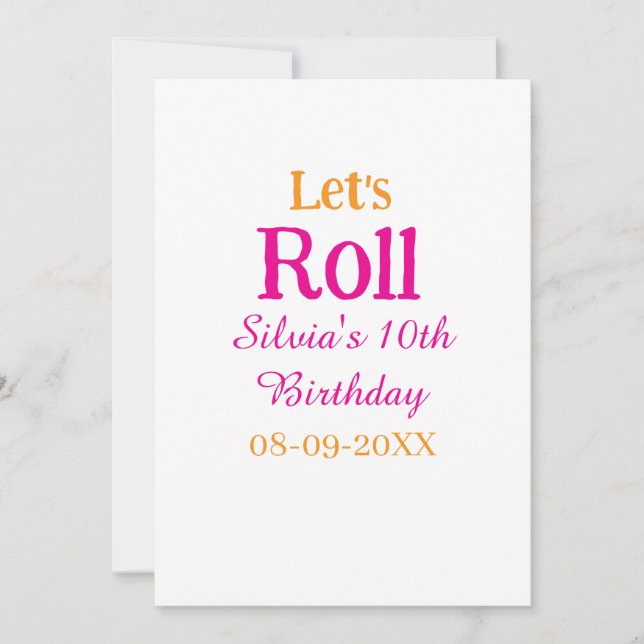 Invitation Roulons heureux 10e anniversaire ajouter nom retro (Devant)