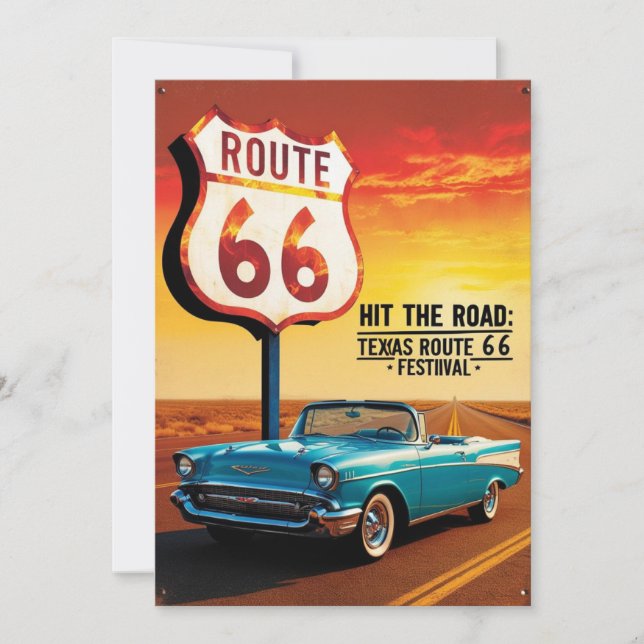 Invitation Route 66 Texas Postcard (Devant)