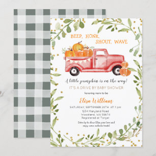 Invitation Route Citrouille Red Fall par Baby shower
