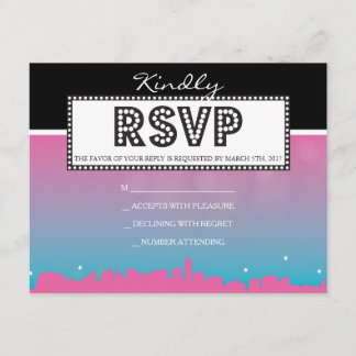 Invitation ROUTE DE DIAPORAGE CLASSIQUE Rose de réponse