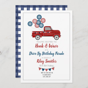 Invitation Route Par Anniversaire Social Distparty Red