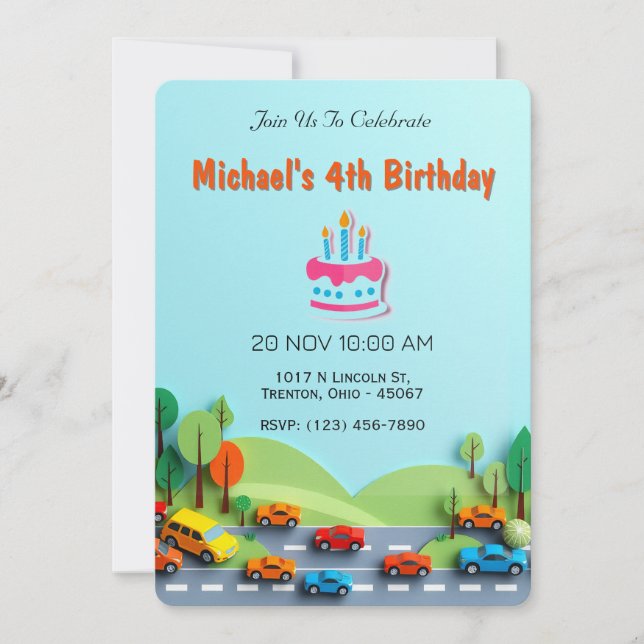 Invitation Route vers l'aventure fête d'anniversaire (Devant)