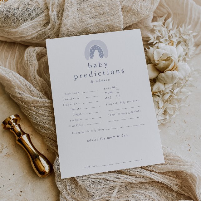 Invitation ROWAN Boy Baby Predictions Baby shower Game Card (ROWAN Boy Baby Predictions Baby Shower Game Card)