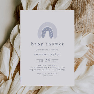 Invitation ROWAN Summer Boho Blue Boho Rainbow Baby shower