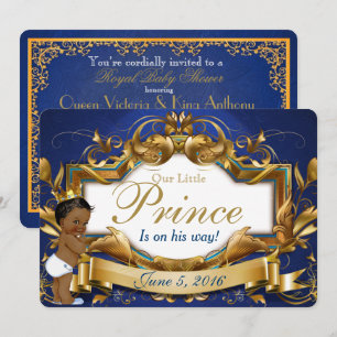 Invitation Royal African Prince Fancy Royal Blue et Gold