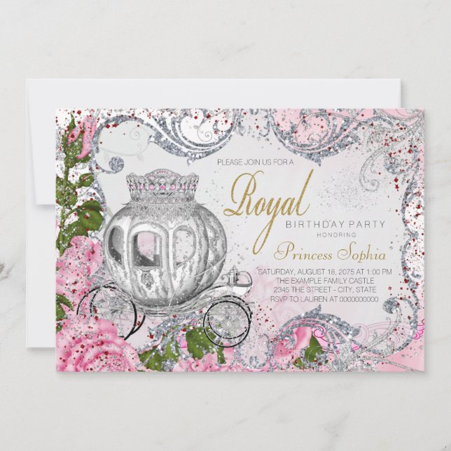 Invitation Royal Birthday Party Princess (Devant)