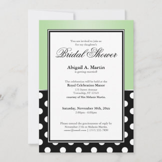 Invitation Royal Black Polka Fête des mariées verte