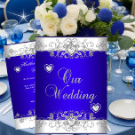 Invitation Royal bleu Mariage Argent Blanc Diamant Coeurs<br><div class="desc">Royal blu Élégant Anniversaire de mariage Argent Blanc Diamond Coeurs Bijou. Élégant Classy Toutes les occasions Changez simplement d'âge. Modèle invitations de fête</div>