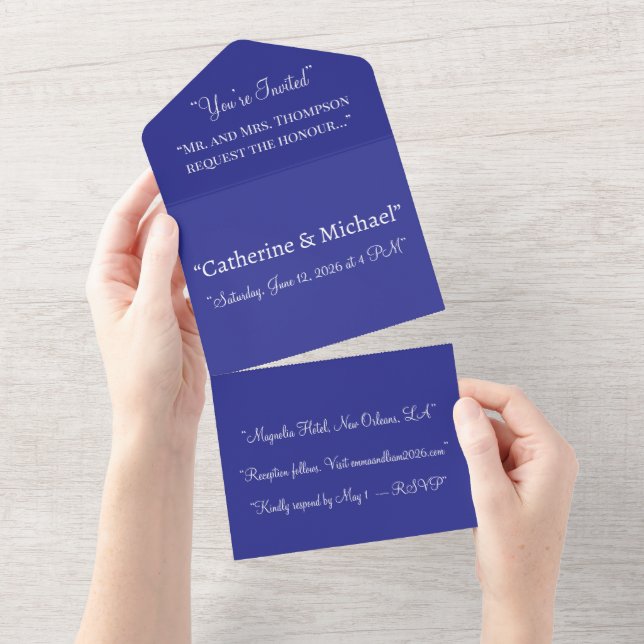 Invitation Royal Blue All-in-One | Aspect été (Déchirure)