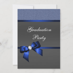 Invitation Royal Blue & Black Graduation Party