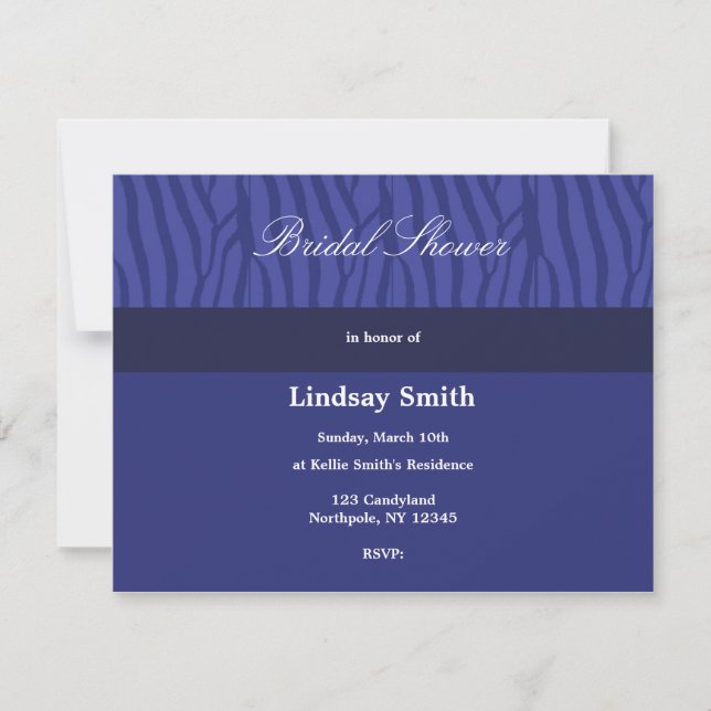 Invitation Royal Blue Bridal Shower (Devant)