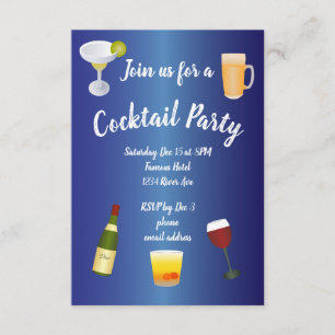 Invitation Royal Blue Cocktail Party