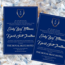 Royal Blue et Golden Classic Monogramme Whimsical