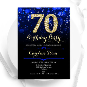 Invitation Royal Blue Gold 70e anniversaire