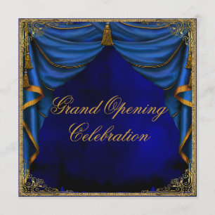 Invitation Royal Blue Gold Entreprise Grand Ouverture