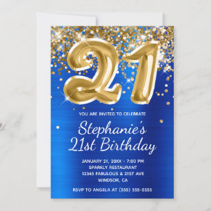 Invitation Royal Blue Gold Parties scintillant Foil Balloon 2