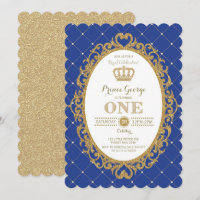 Royal Blue Gold Prince Bébé Garçon 1er fête d'anni